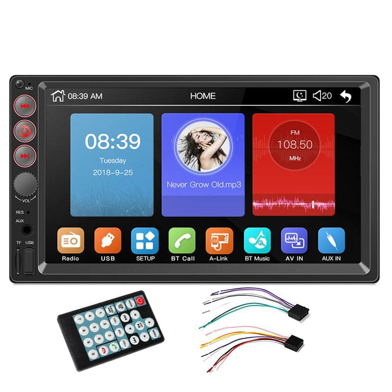 Radio Doble Din Para Auto Con Pantalla Led Touch Y Control Remoto