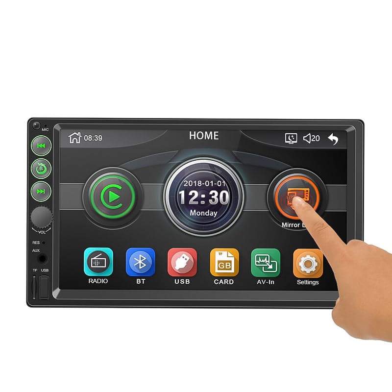 Radio Doble Din Para Auto Con Pantalla Led Touch Y Control Remoto